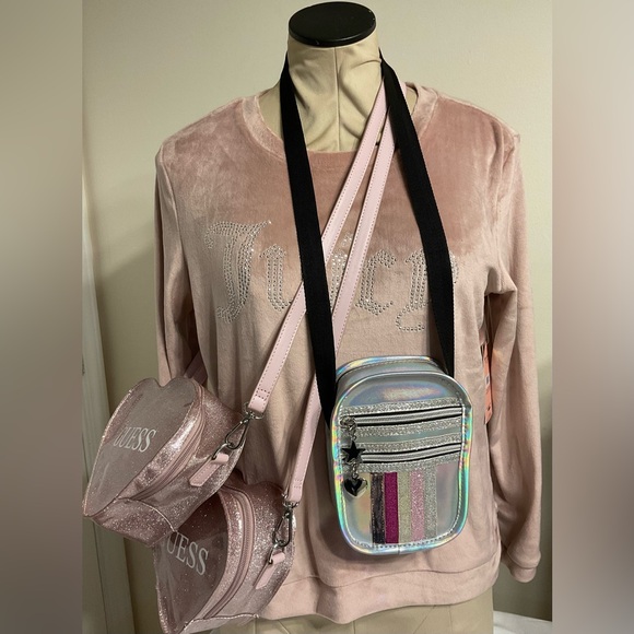 GUESS Glittery Pink Heart (Kids)Crossbody Bundle of 3 BAGS! - Picture 6 of 6